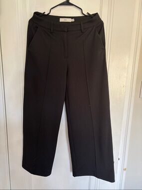 Knit Black Wide-Leg Casual Trousers